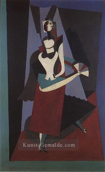 Blanquita Suarez a l eventail 1917 kubismus Pablo Picasso Ölgemälde
